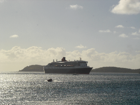 View of the Queen Mary II From Bluebeard's Castle @ Sunset